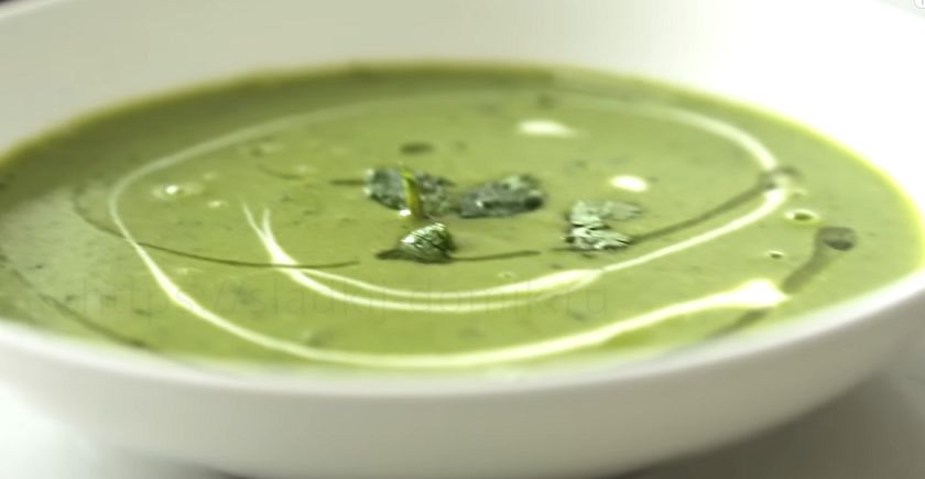 Суп пюре из зеленого замороженного горошка
